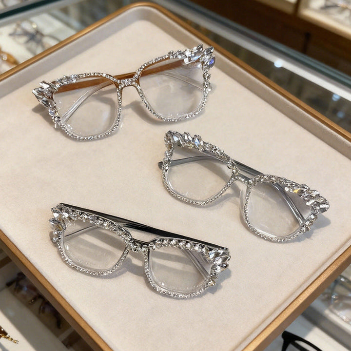 Glamorous Rhinestone-Embellished Cat-Eye Sunglasses Kalsten