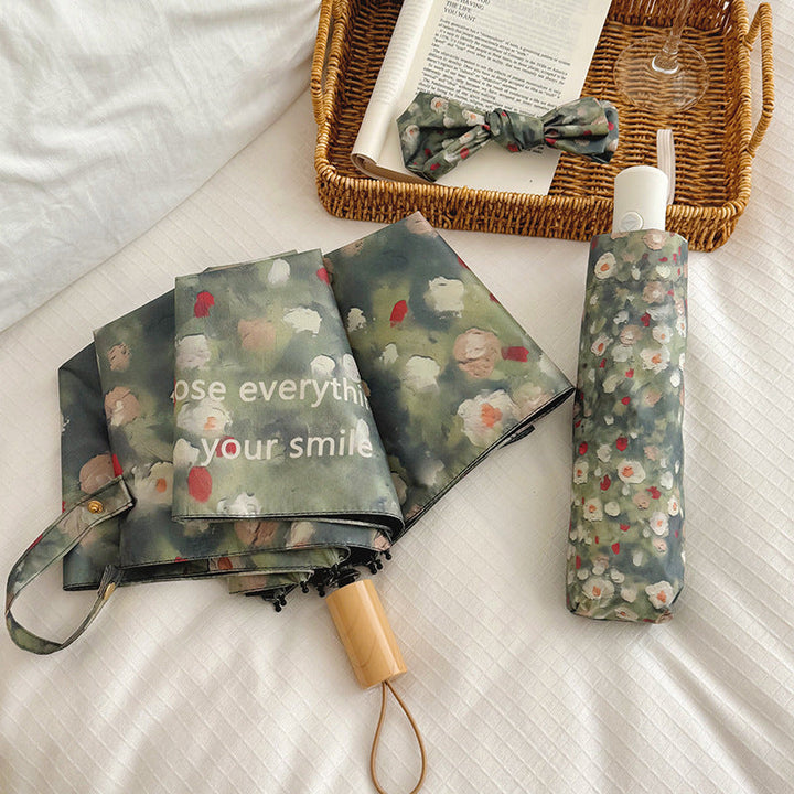 Ladies Folding Umbrella with Floral Design Kalsten