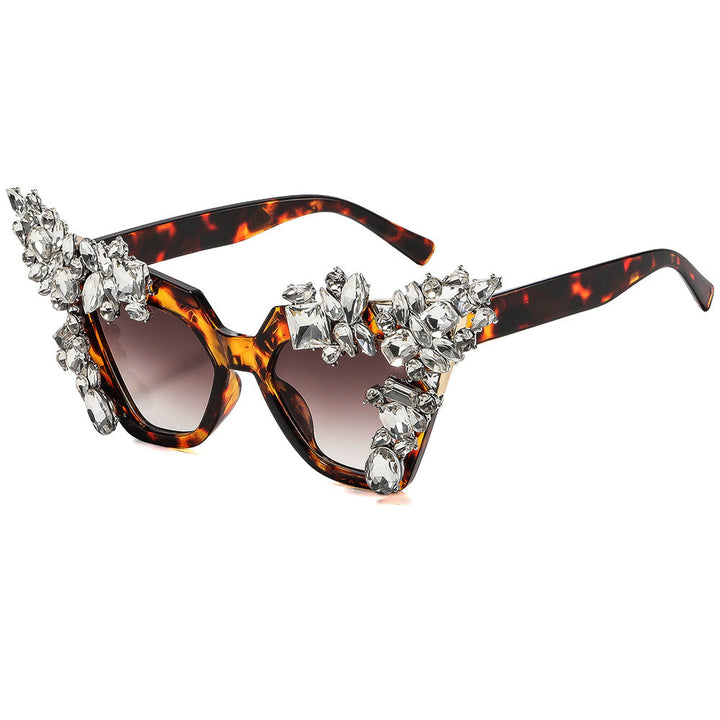 Ladies glamorous cat-eye sunglasses with extravagant crystal embellishments Kalsten