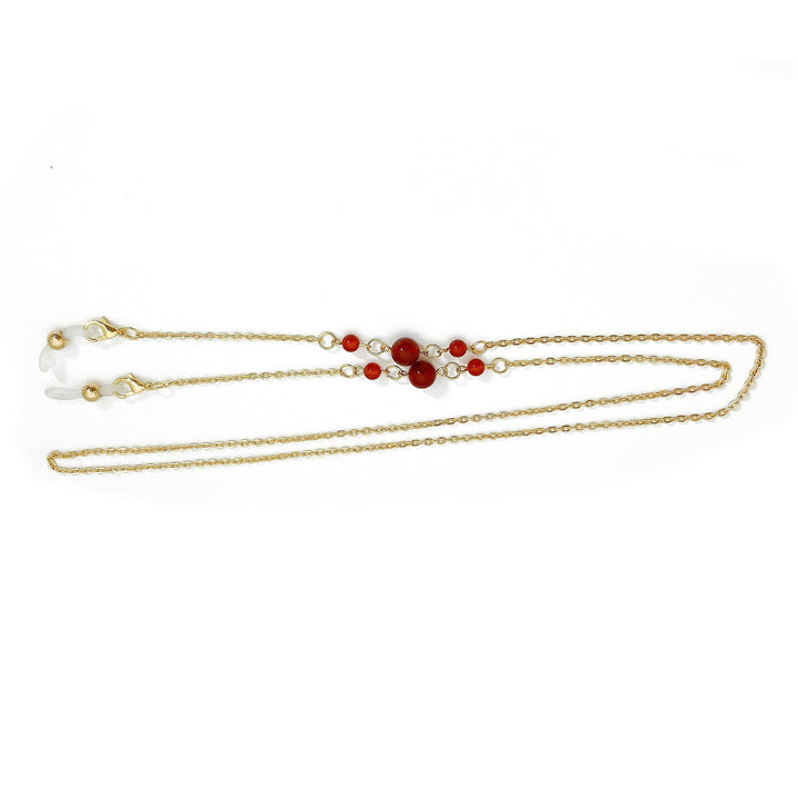 Elegant jewelry holder chain with red accents Kalsten