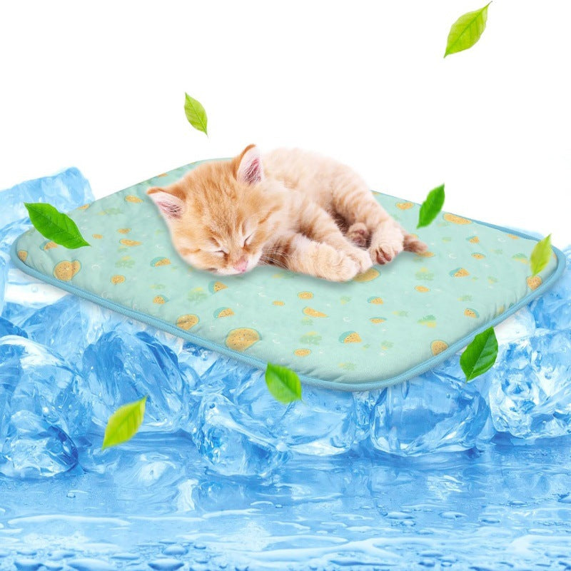 Unisex nan self-cooling pet cooling mat with pressure-activated gel core and non-slip bottom Kalsten