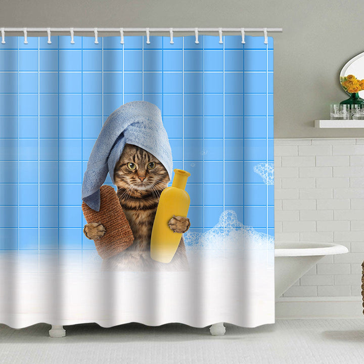 Artistic Dog Illustration Shower Curtain Kalsten