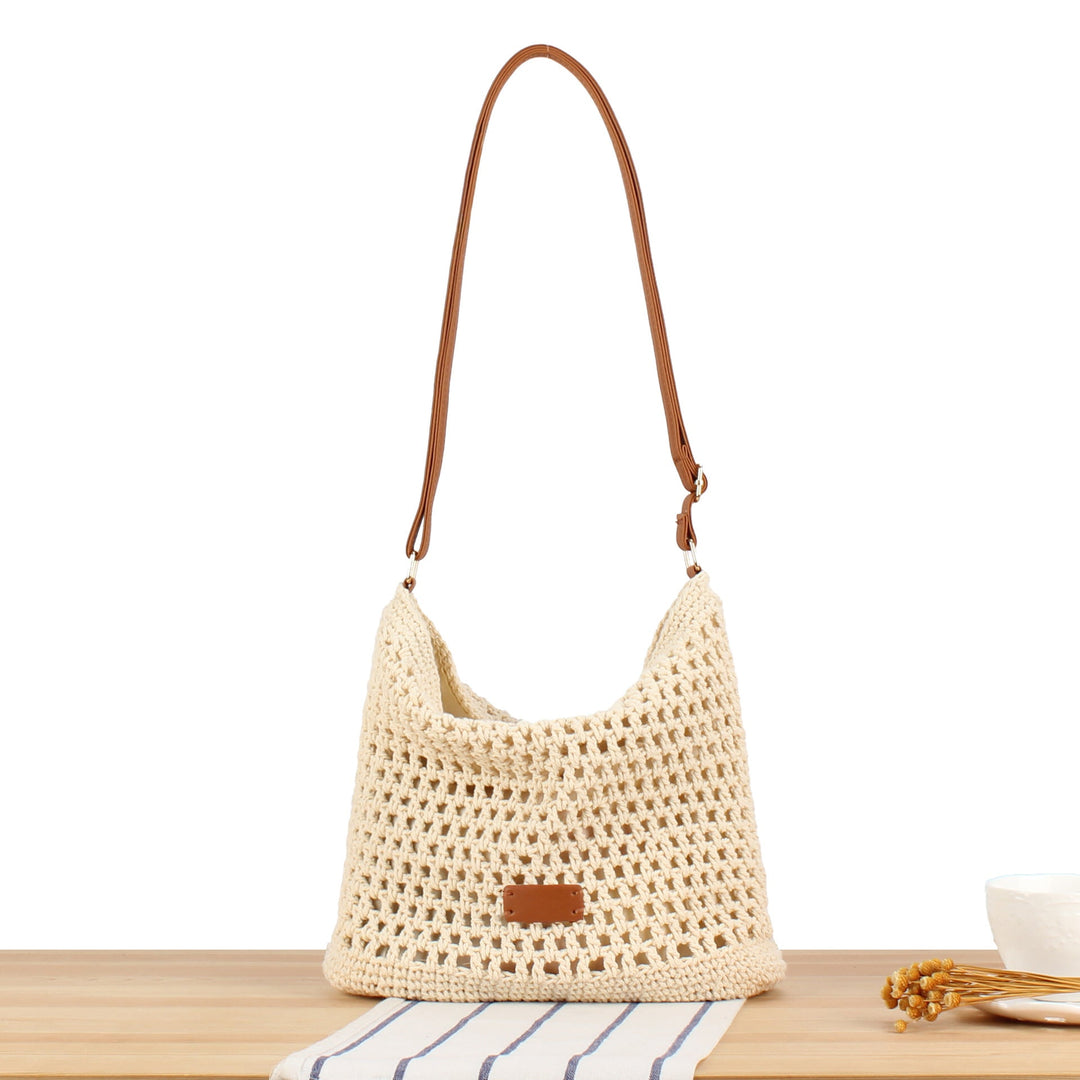 Macrame Crossbody Bag with Sturdy Leather Handle Kalsten