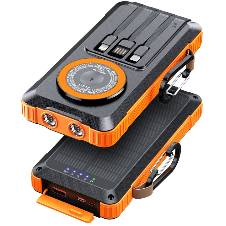 Solar Powerbank with Multifunctional LED Light and Integrated Charging Cable Kalsten