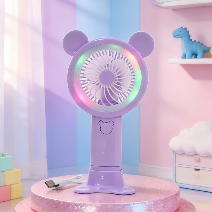 Women's Portable Hand Fan in Cheerful Bear Design Kalsten