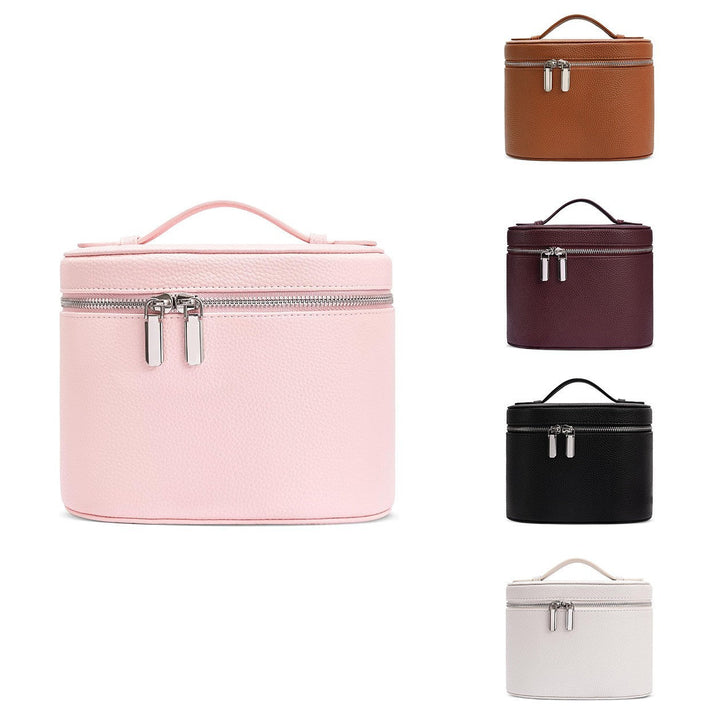 Cosmetic bag with practical carrying handle and double zipper Kalsten