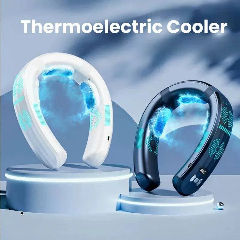 Unisex one size hands-free portable neck cooling fan with LED display and adjustable airflow Kalsten