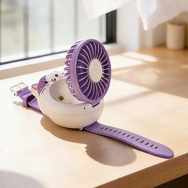 Women Portable Handheld Fan with Cute Cat Design Kalsten