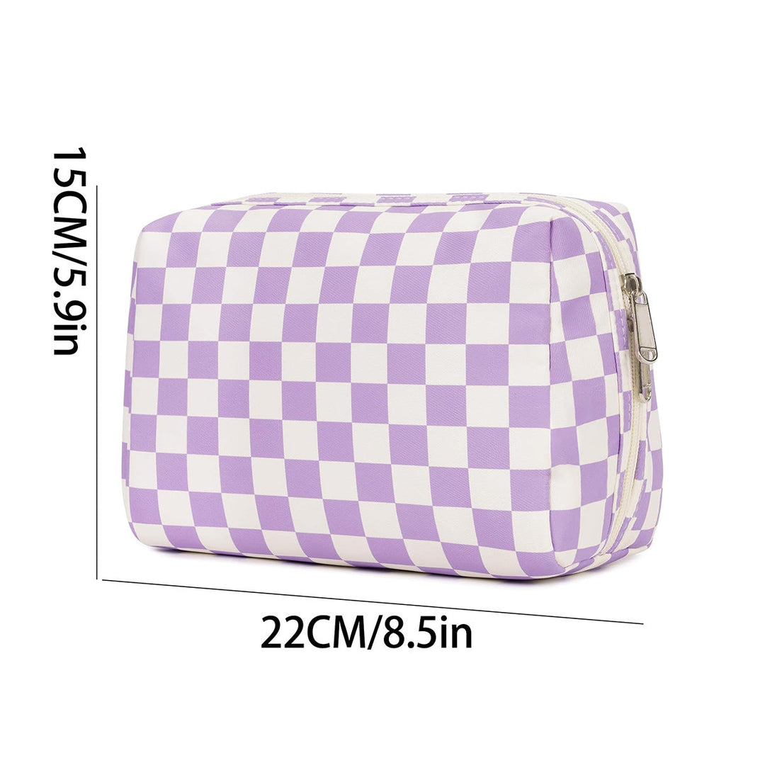 Stylish cosmetic bag with checked pattern Kalsten
