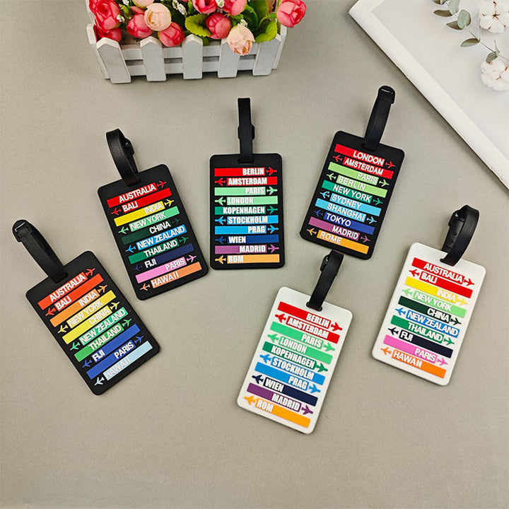 Unisex luggage tag with international travel destinations Kalsten