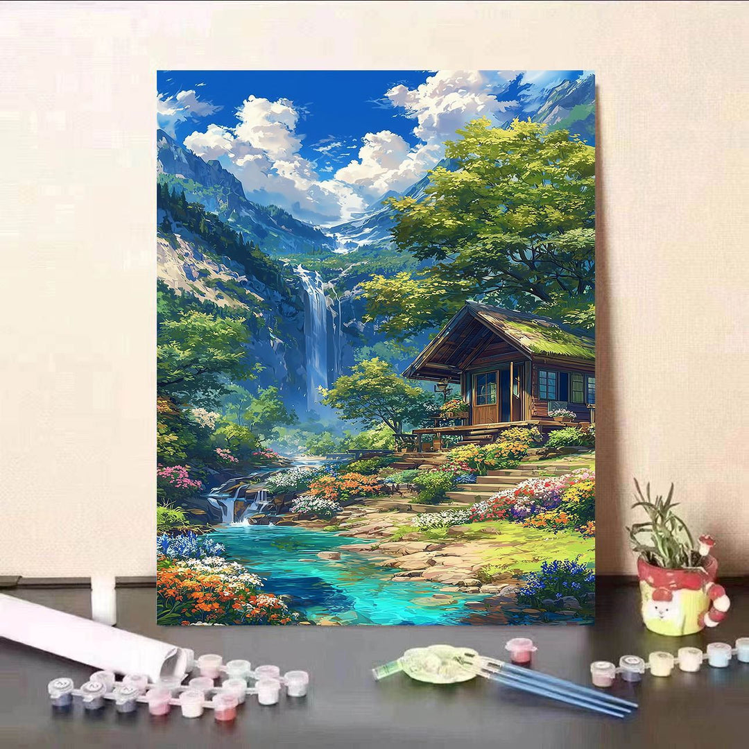 Scenic Waterfall Canvas Art Print Kalsten