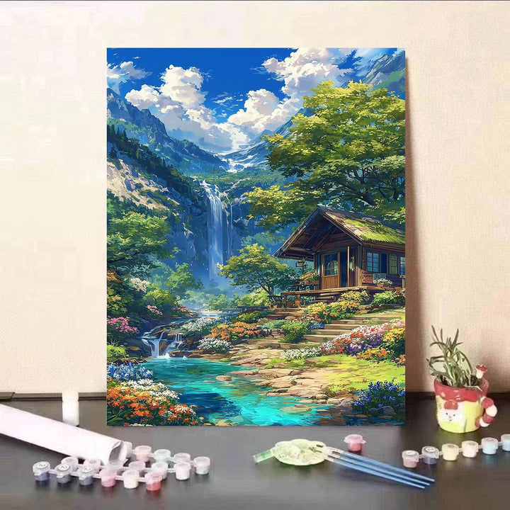 Scenic Waterfall Canvas Art Print Kalsten