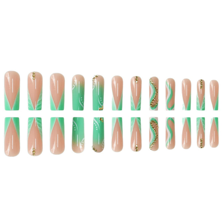 Decorative Press-On Nail Art Set with Rhinestone Accents Kalsten