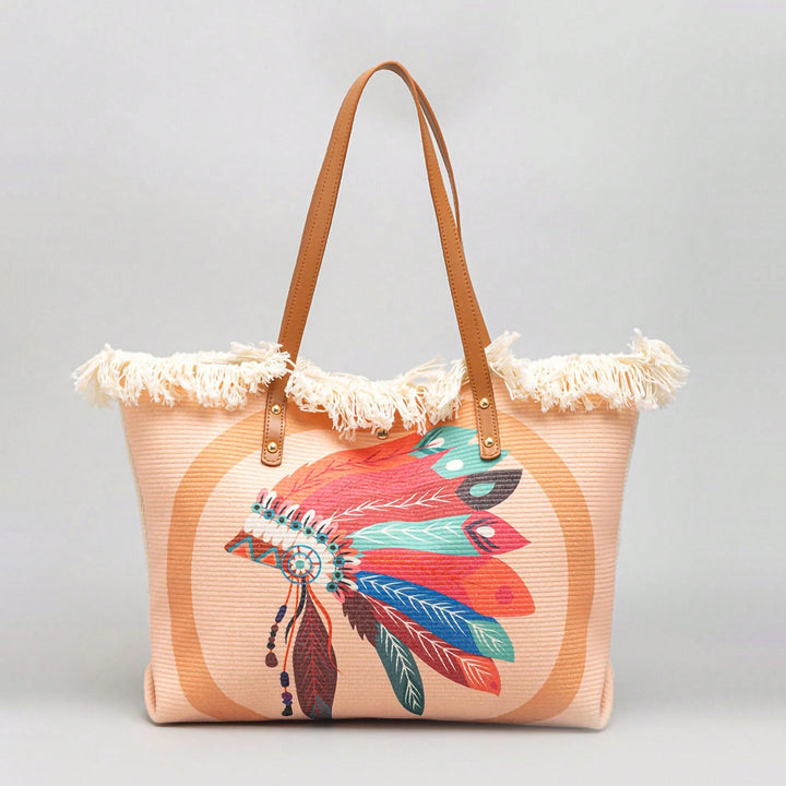 Beach bag with Unique Feather Design Kalsten