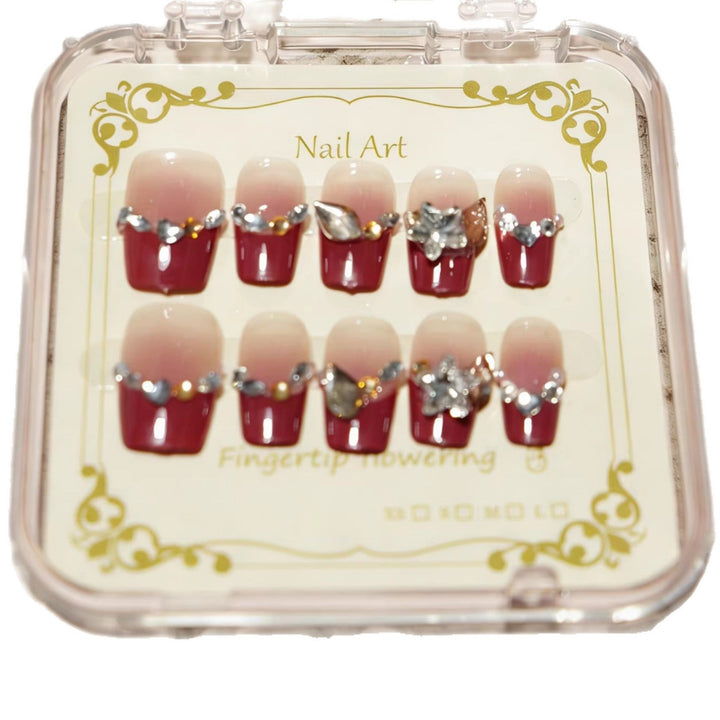 Decorative Rhinestone-Embellished Press-On Nail Tips Kalsten
