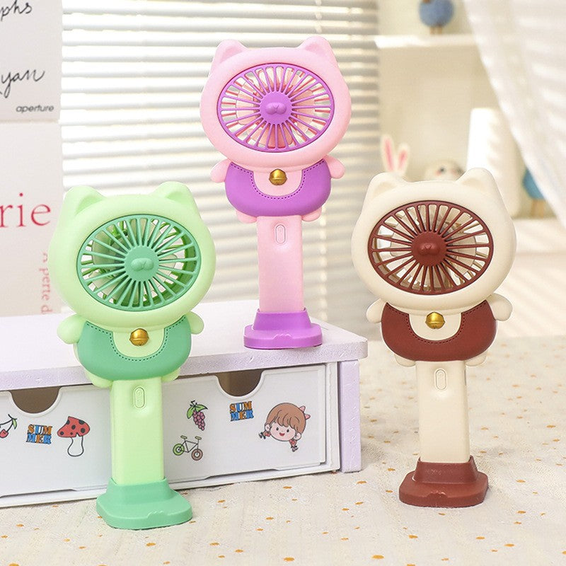 Women's Portable Mini Hand Fan with Animal Ears and USB Charging Function Kalsten