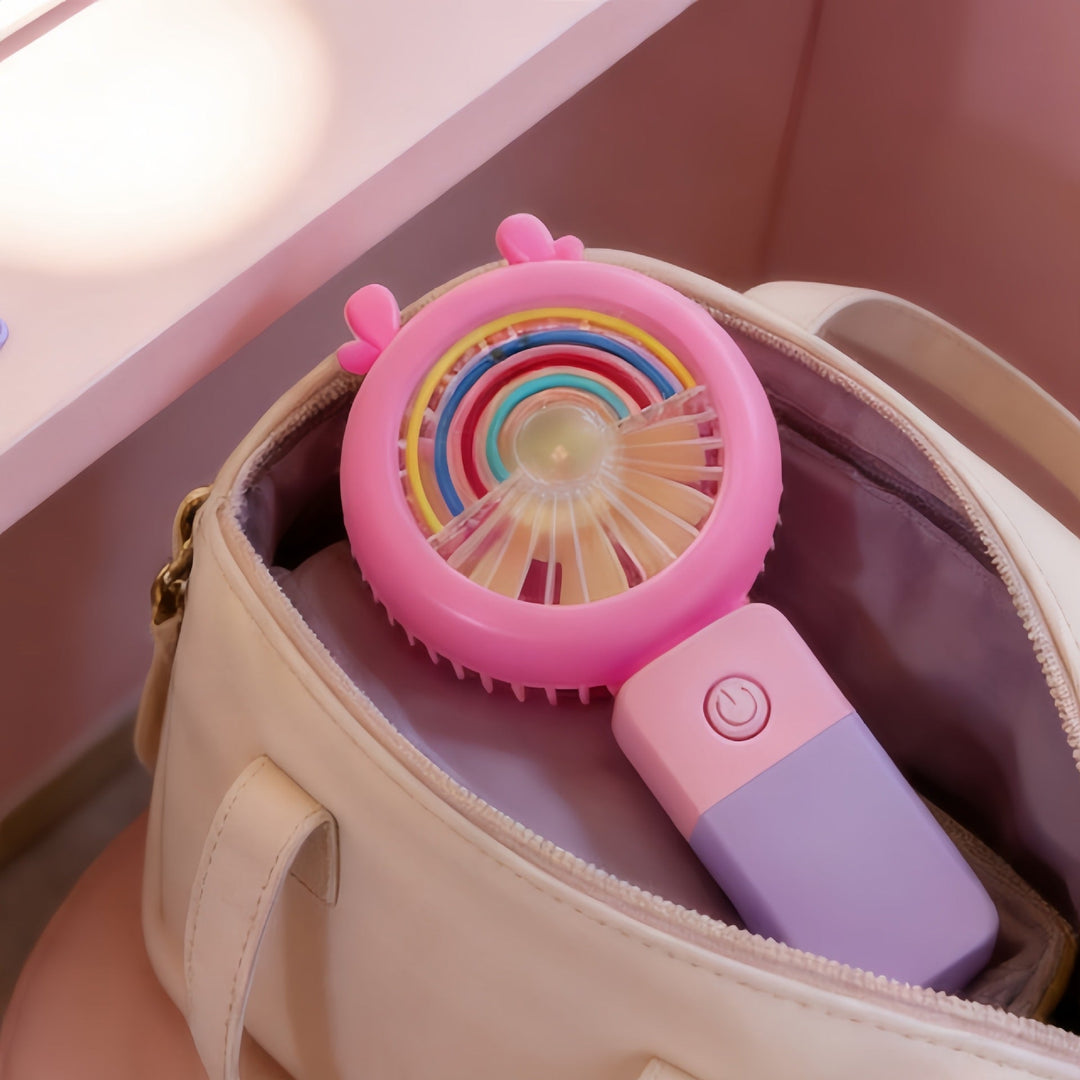 Ladies portable handheld fan with LED lighting and flexible design Kalsten