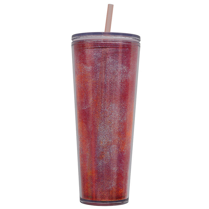Ladies Glittering Drinking Bottle with Straw Kalsten