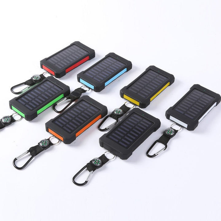 Solar-powered power bank with integrated compass and carabiner hook Kalsten