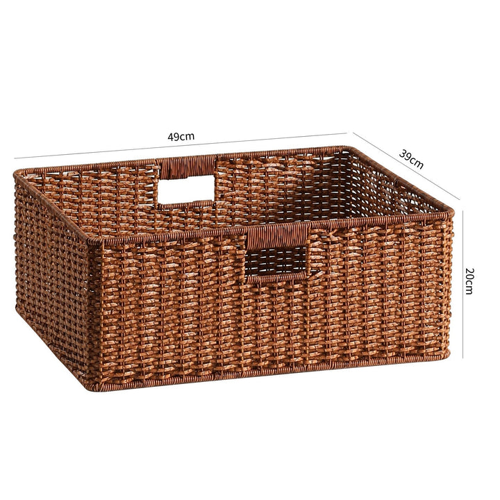 Handwoven Rectangular Storage Basket with Cut-Out Handles Kalsten