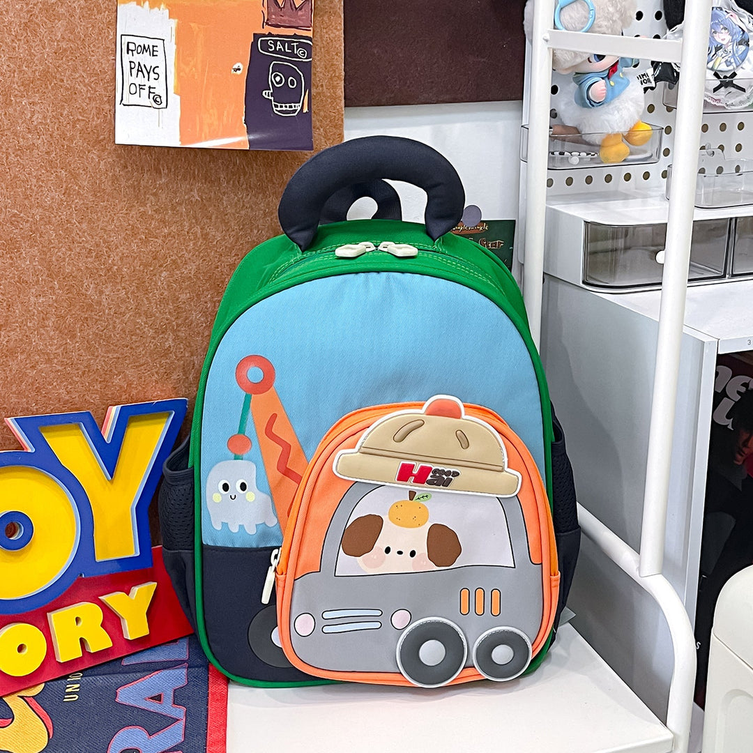 Children's Playful Vehicle-Themed Mini School Backpack