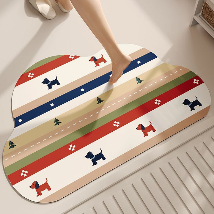 Playful Dog-Themed Decorative Bath Mat Kalsten