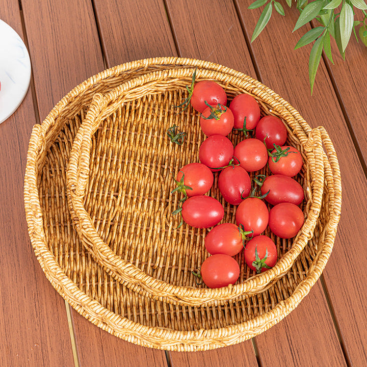 Ladies Round Serving Rack Made of Braided Material Kalsten