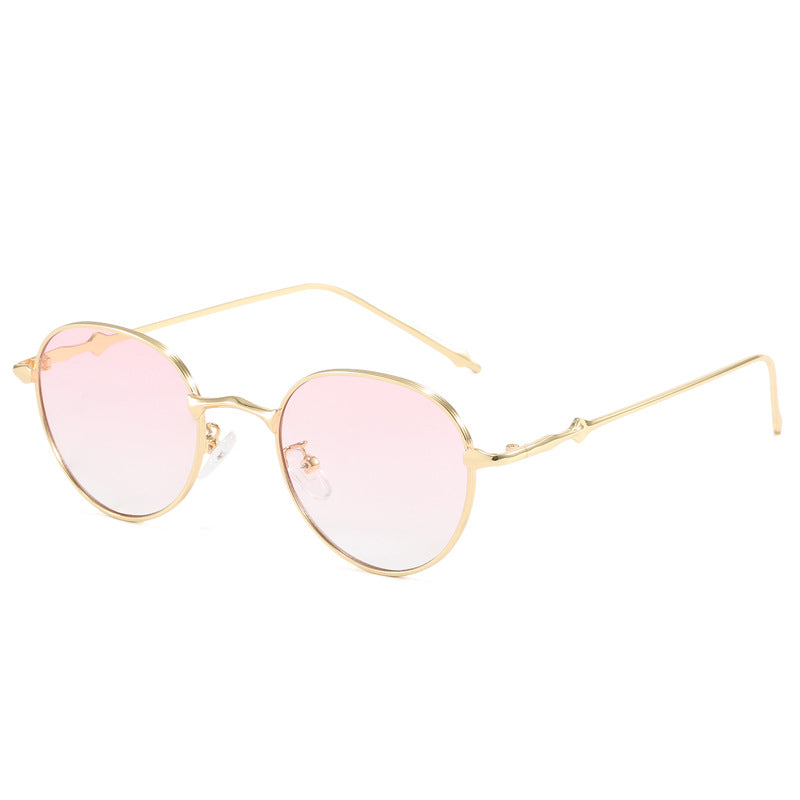 Ladies elegant round sunglasses with stylish metal frame Kalsten