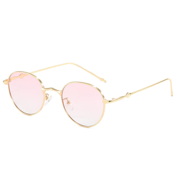 Ladies elegant round sunglasses with stylish metal frame Kalsten