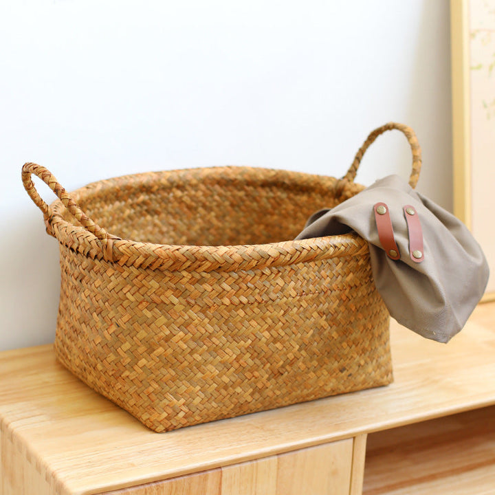 Unisex Natural Fiber Storage Basket with Wide Rim Kalsten