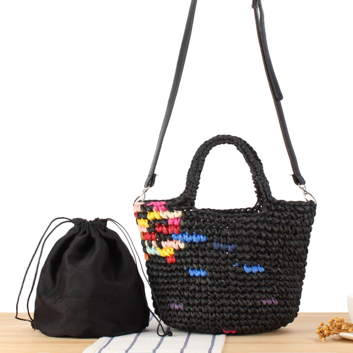 Handmade basket bag with colorful accents Kalsten