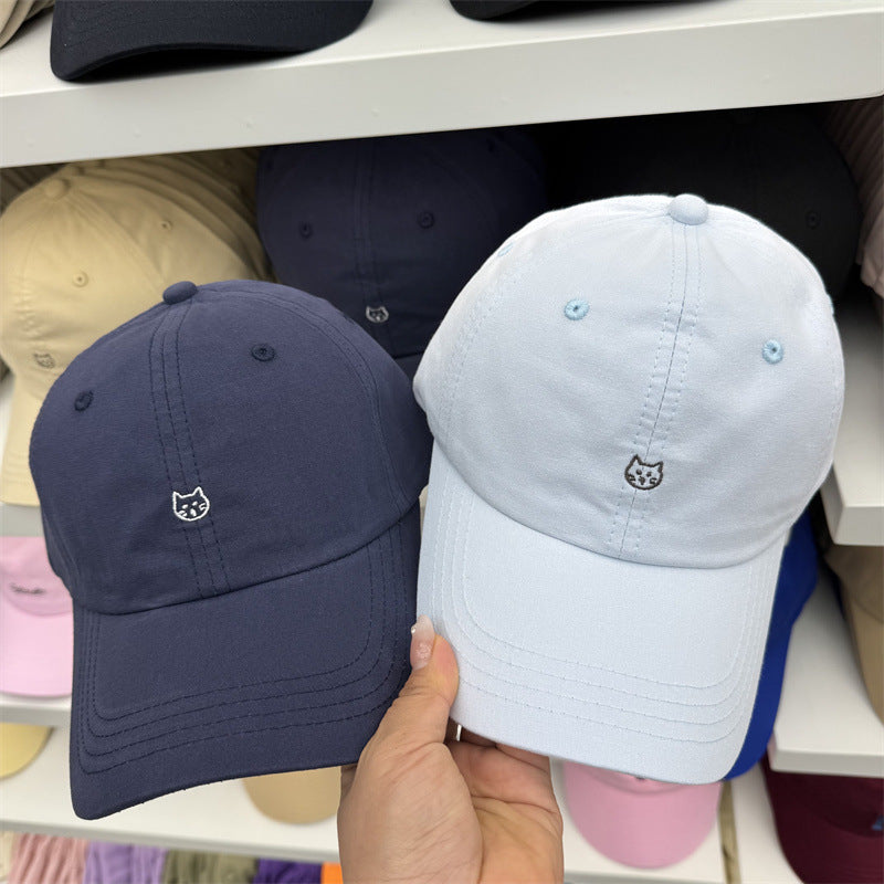 Women's Cat-Embroidered Cotton Baseball Cap Kalsten