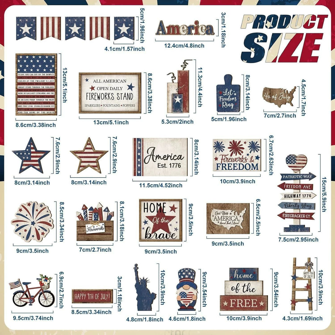 Unisex nan patriotic wood decor set for wall and door with versatile USA motifs Kalsten