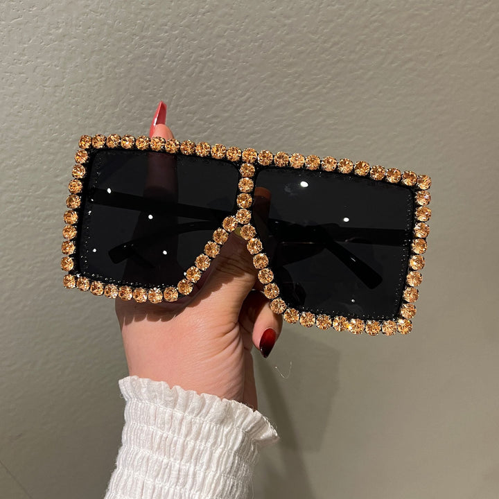 Women's Oversized Sunglasses with Sparkling Rhinestone Frame Kalsten
