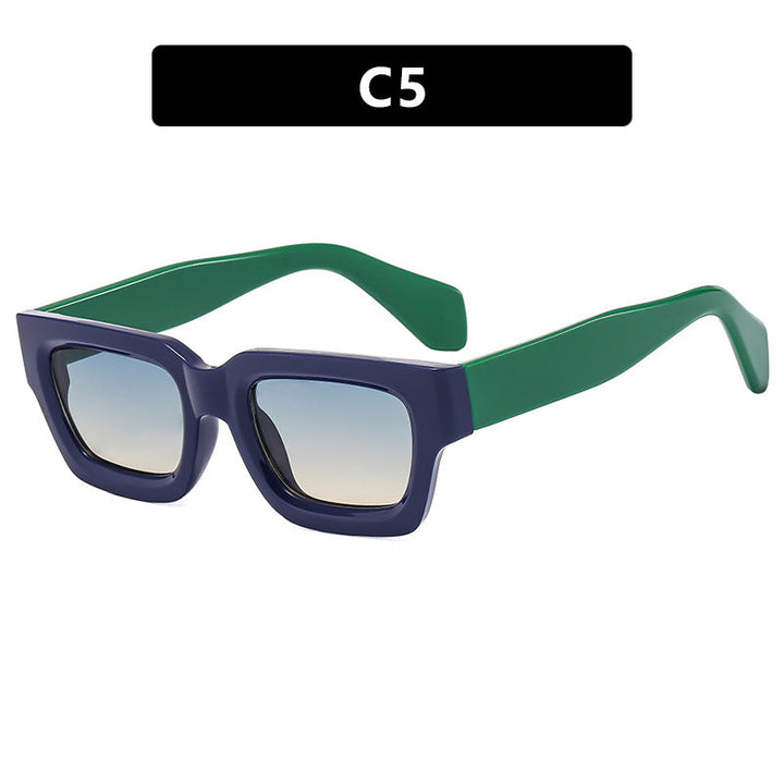 Ladies fashionable rectangular sunglasses with wide frame and protective UV filter Kalsten