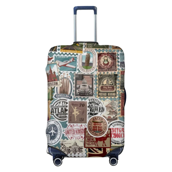 Unisex non-elastic luggage cover with graffiti print and zipper opening, stretchable protective cover with non-slip inner fastening Kalsten