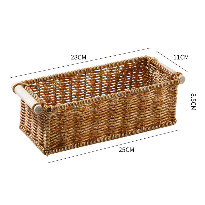 Unisex Rectangular Basket made of woven natural material Kalsten