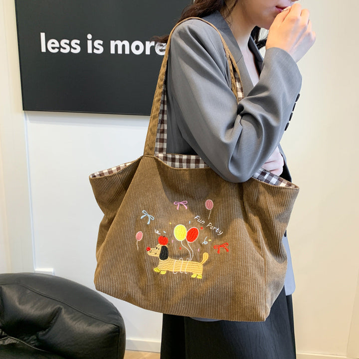 Cotton bag with playful dog motif Kalsten