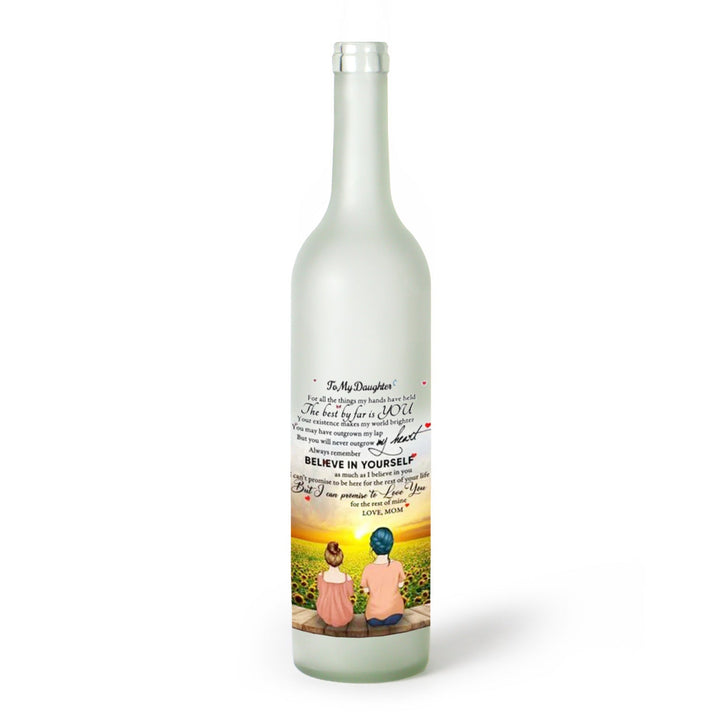 Decorative Frosted Glass Bottle Vase With Fashion Collage Decal