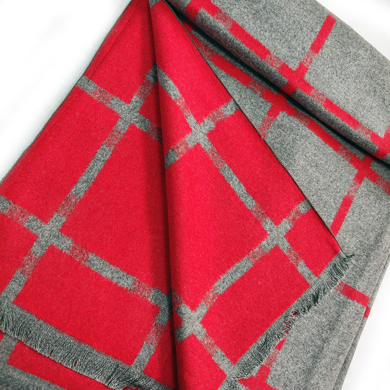 Women's Elegant and Warm Scarf with Modern Check Pattern Kalsten