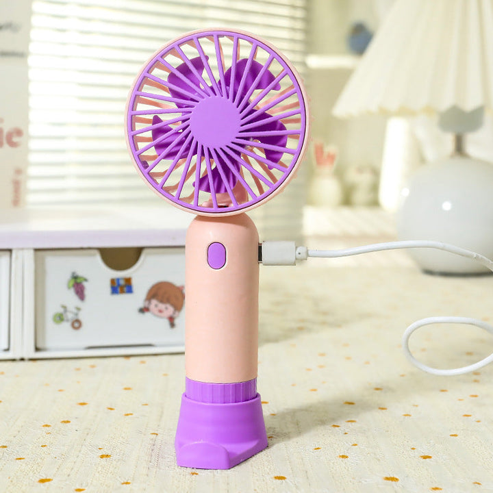 Women's Portable Mini Fan with Ergonomic Grip and USB Charging Function Kalsten