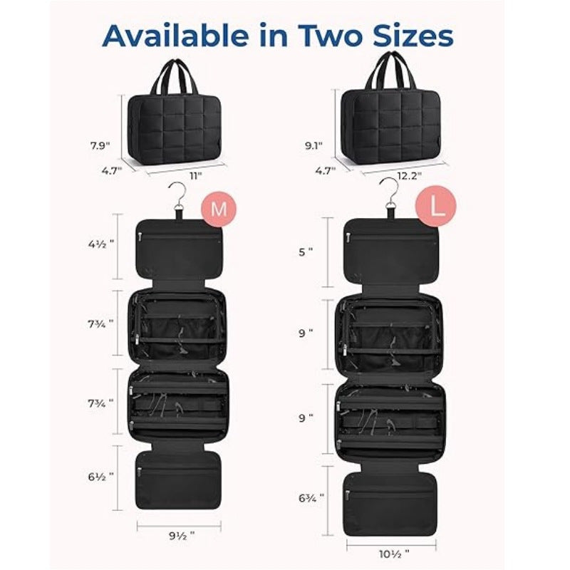 Padded cosmetic organizer bag with practical hanging system Kalsten