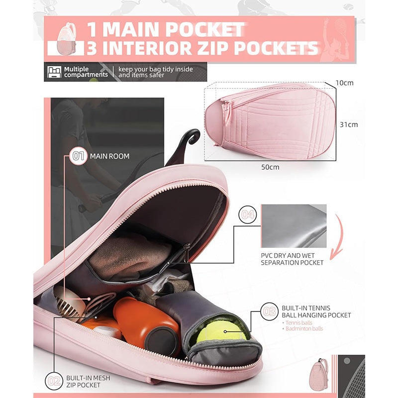 Sporty Tennis Backpack with Integrated Racket Compartment Kalsten