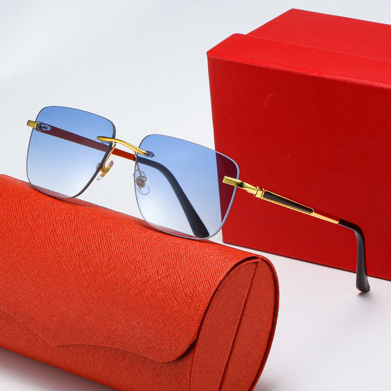 Women's fashionable rectangular semi-rimmed sunglasses with innovative design Kalsten
