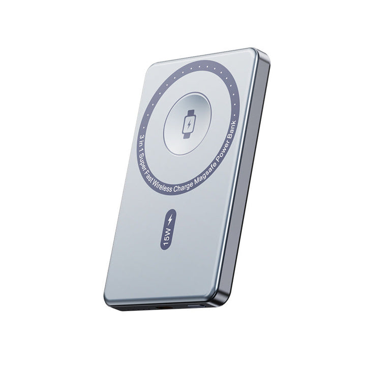 Magnetic power bank with high-speed charging function and integrated Qi charging standard Kalsten