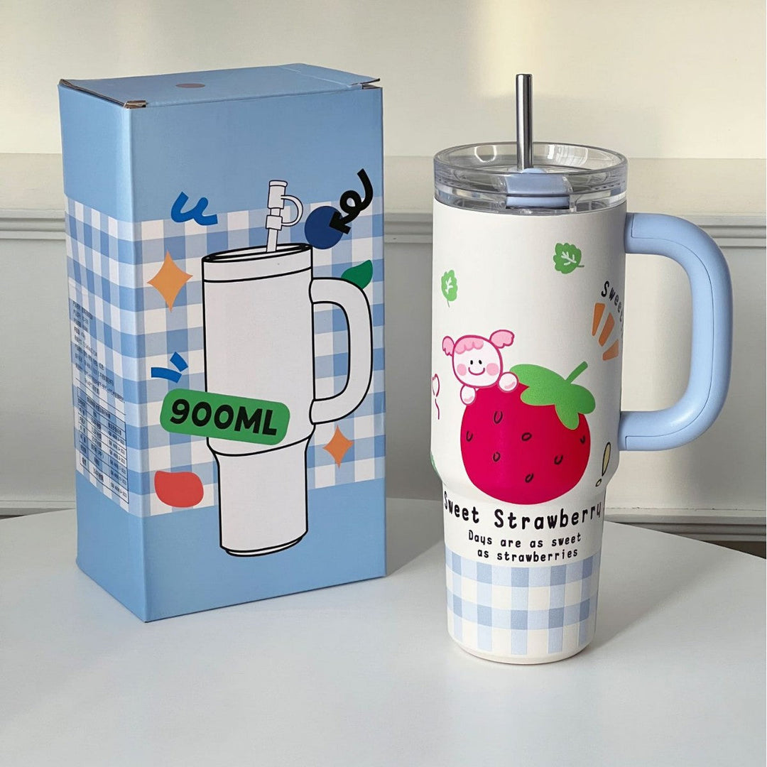 Women's insulated cup with practical straw Kalsten