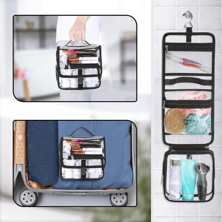 Cosmetic organizer with transparent design and practical hook Kalsten