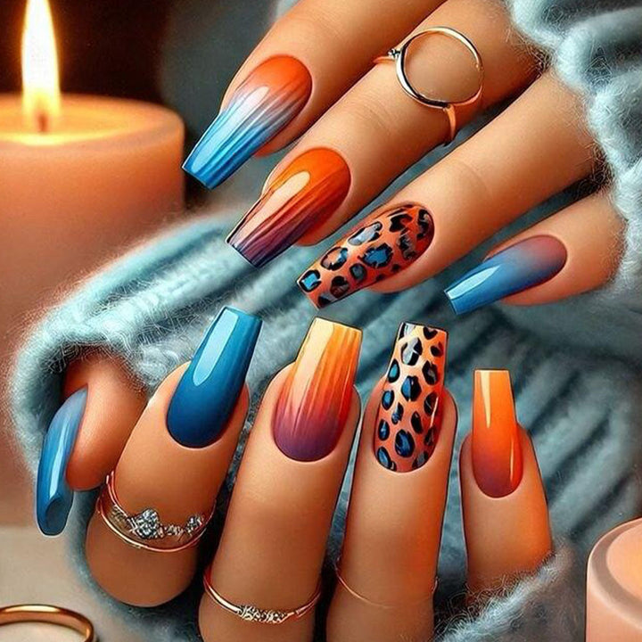 Artificial nails with striking gradient and stylish accents Kalsten
