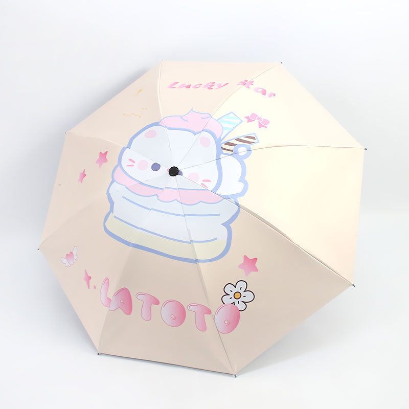 Women Folding Umbrella with Cute Animal Design Kalsten