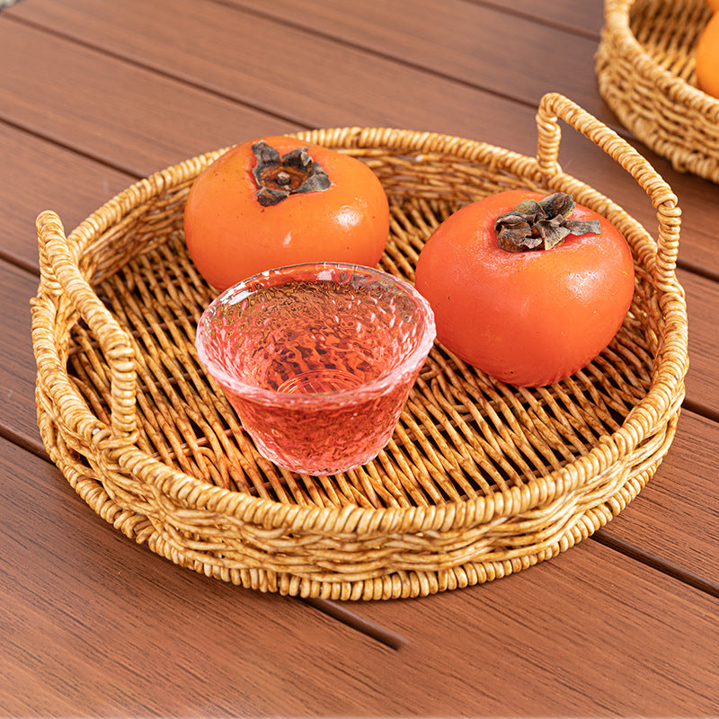 Ladies Round Serving Rack Made of Braided Material Kalsten